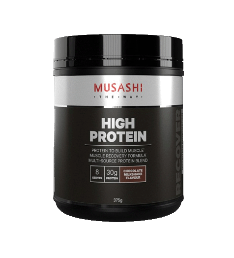Musashi High Protein Powder 375g Chocolate Milkshake Flavour.