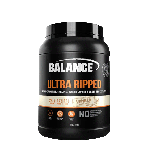 Balance Ultra Ripped Protein Powder 1kg Vanilla Flavor.