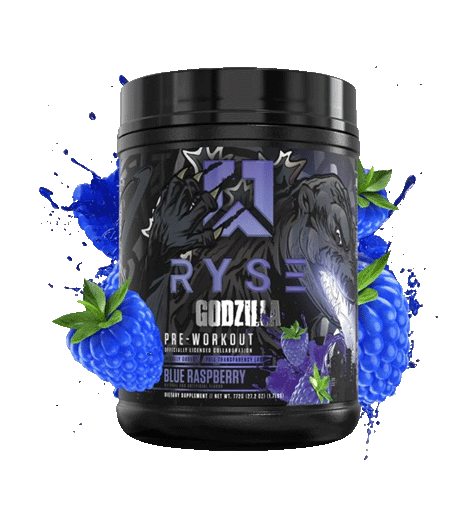 Ryse Godzilla Pre-Workout Blue Raspberry.