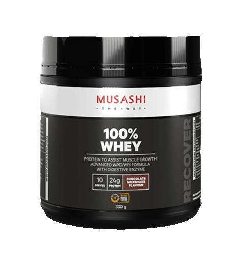Musashi 100% Whey Protein Powder 330g chocolate.