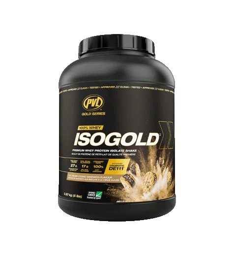 PVL Gold Series Iso Gold Protein 5lb cookie flavor. 