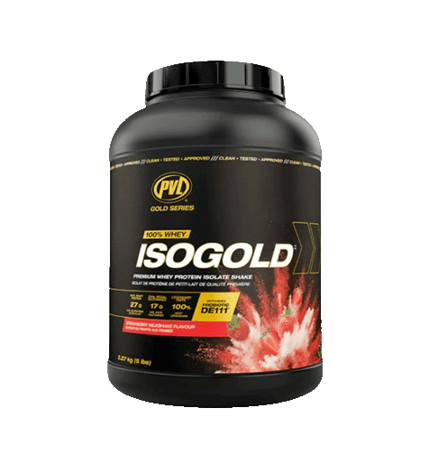 PVL Gold Series Iso Gold Protein 5lb strawberry flavor. 