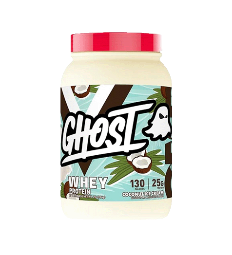 Ghost Whey Protein Powder 2lb Coconut Ice Cream Flavor.