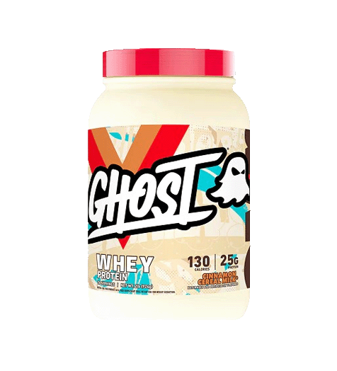 Ghost Whey Protein Powder 2lb Cinnamon Cereal Milk Flavor.