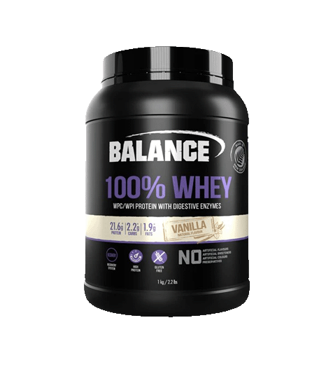 Balance 100% Whey Protein 1kg Vanilla Flavor.