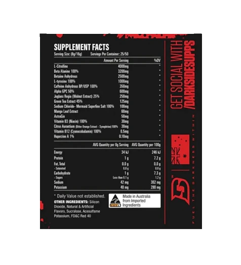 Darkside Pre-Workout (25/50 Serve)