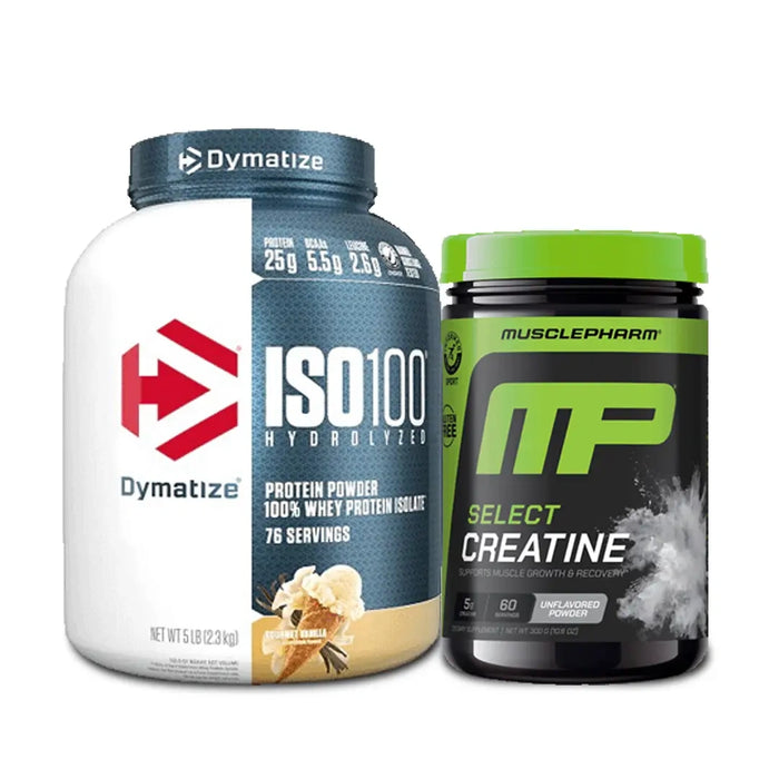 Dymatize ISO100 5LB + MusclePharm Creatine 60 Serves Combo