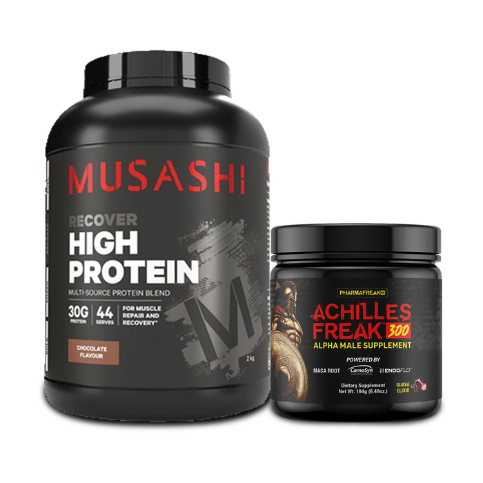 Musashi High Protein 2KG + PharmaFreak Achilles Freak 300 Combo