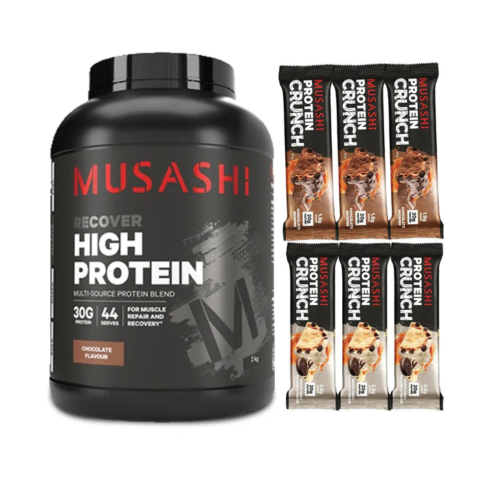 Musashi High Protein 2kg + 6 Musashi Protein Crunch Bars