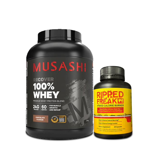Musashi Whey Protein 2kg + PharmaFreak Ripped Freak Calorie Burner Combo