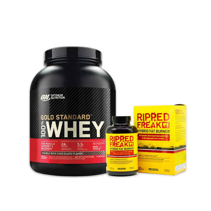 Optimum Nutrition Gold Standard Whey 5LB + Ripped Freak Combo Deal