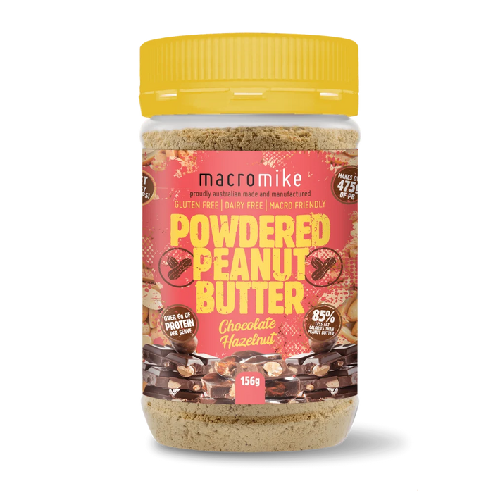 Macro Mike Powdered Peanut Butter 156g Chocolate Hazelnut Flavour - FitVibes Nutrition