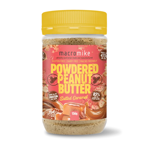 Macro Mike Powdered Peanut Butter 156g Salted Caramel Flavour - FitVibes Nutrition
