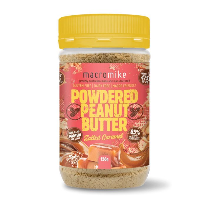 Macro Mike Powdered Peanut Butter 156g Salted Caramel Flavour - FitVibes Nutrition