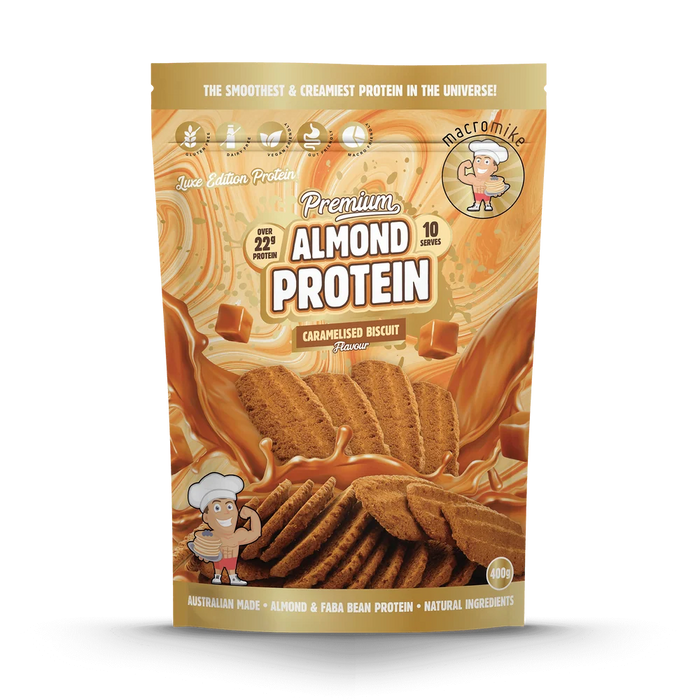 Macro Mike Almond Protein 10 Serves Caramelised Biscuit Flavour - FitVibes Nutrition