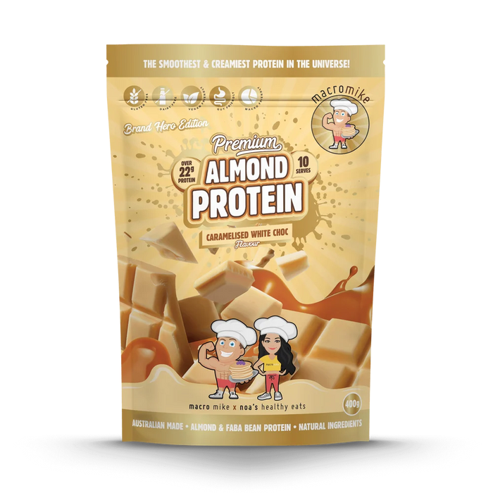 Macro Mike Almond Protein 10 Serves Caramelized White Choc Flavour - FitVibes Nutrition