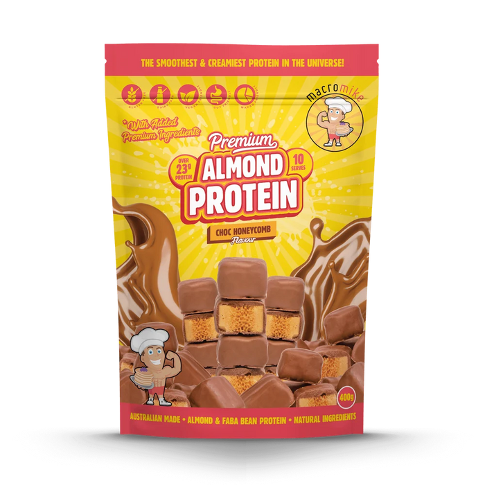 Macro Mike Almond Protein 10 Serves Choc Honeycomb Flavour - FitVibes Nutrition