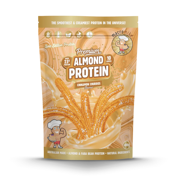 Macro Mike Almond Protein 10 Serves Cinnamon Churros Flavour - FitVibes Nutrition