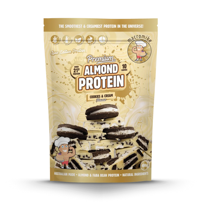 Macro Mike Almond Protein 10 Serves Cookies and Cream Flavour - FitVibes Nutrition