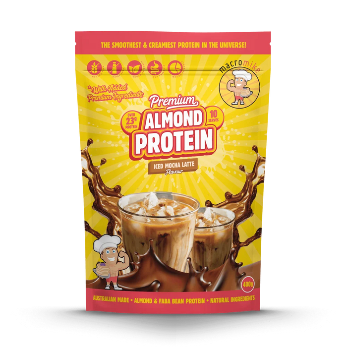 Macro Mike Almond Protein 10 Serves Iced Mocha Latte Flavour - FitVibes Nutrition