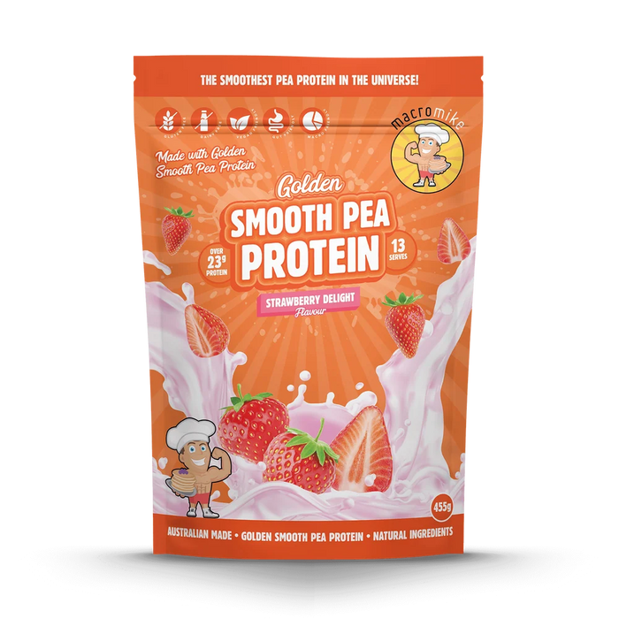 Macro Mike Smooth Pea Protein 13 Serves Strawberry Delight  Flavour - FitVibes Nutrition