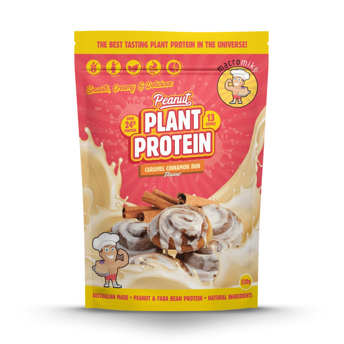 Macro Mike Peanut Plant Protein 13 Serves Caramel Cinnamon Bun Flavour - FitVibes Nutrition
