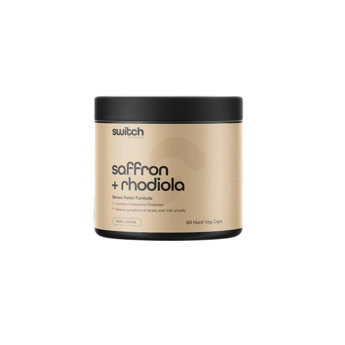 Switch Nutrition Saffron + Rhodiola – Mood, Stress & Mental Wellness Support