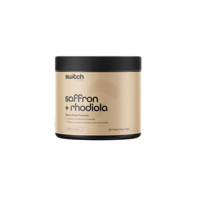 Switch Nutrition Saffron + Rhodiola – Mood, Stress & Mental Wellness Support