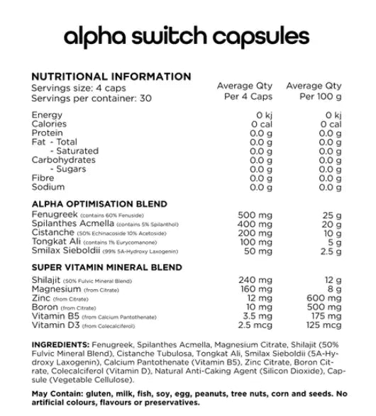 Switch Nutrition Alpha Switch Capsules