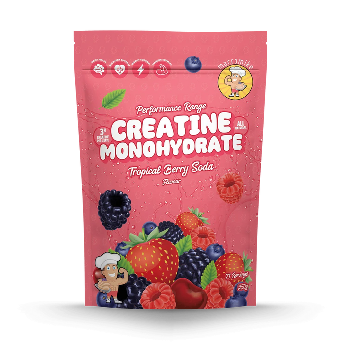 Macro Mike Creatine Monohydrate 71 Serves Tropical Berry Soda Flavour - FitVibes Nutrition