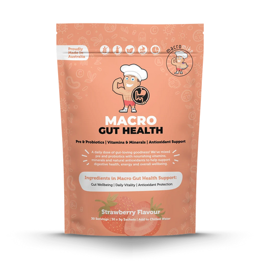 Macro Mike Macro Gut Health 30 Serves Strawberry Flavour - FitVibes Nutrition