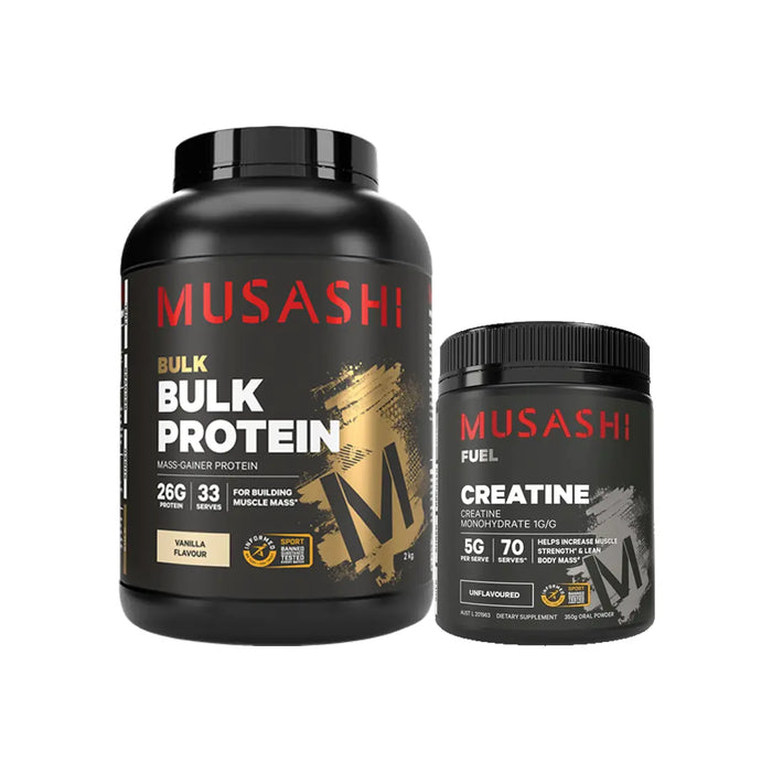 Musashi Bulk Protein Powder 2KG + Musashi Creatine Combo