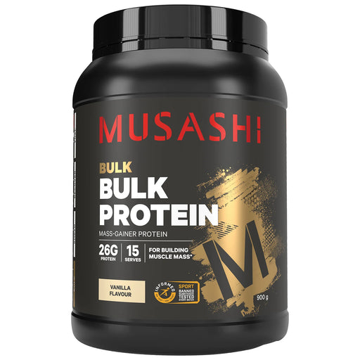 Musashi Bulk Protein Powder 900g Vanilla Flavour - FitVibes Nutrition 