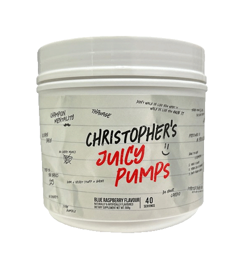 CBUM Christopher’s Juicy Pumps 40 serves Blue Raspberry Flavour.
