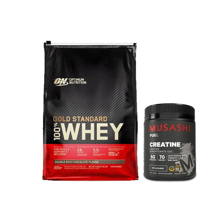 ON Gold Standard 100% Whey Protein Powder – 10LB (4.54kg) + Free Pre-workout + Creatine