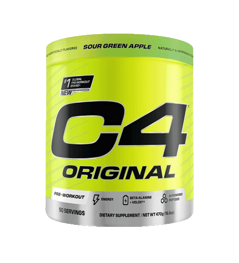 Cellucor C4 Original Pre-Workout 50 serves Sour Green Apple.