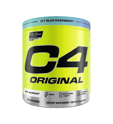 Cellucor C4 Original Pre-Workout 30 serves Icy Blue Raspberry.