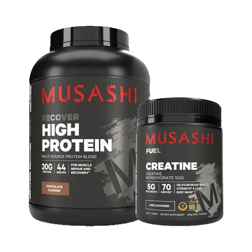 Musashi High Protein Powder 2kg + Musashi Creatine Combo
