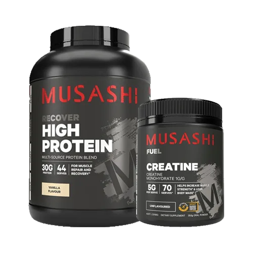 Musashi High Protein Powder 2kg + Musashi Creatine Combo