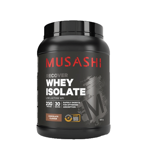 Musashi Whey Protein Isolate 900 g Chocolate Flavour.