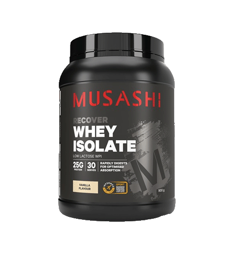 Musashi Whey Protein Isolate 900 g Vanilla Flavour.