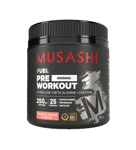 Musashi Pre-Workout Tropical Punch.