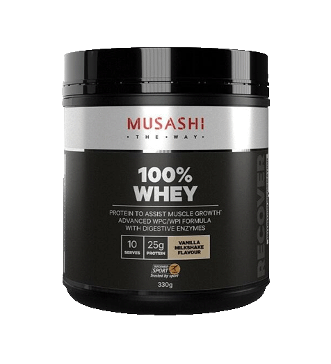 Musashi 100% Whey Protein Powder 330g vanilla.