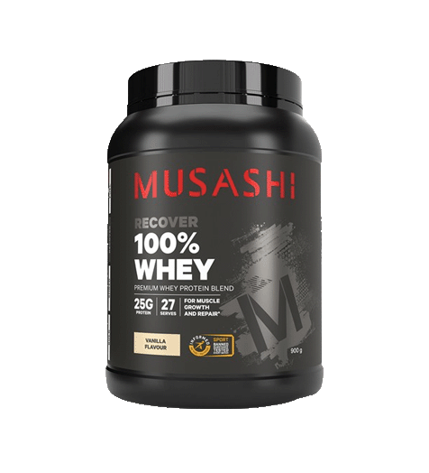 Musashi 100% Whey Protein Powder 900g vanilla.