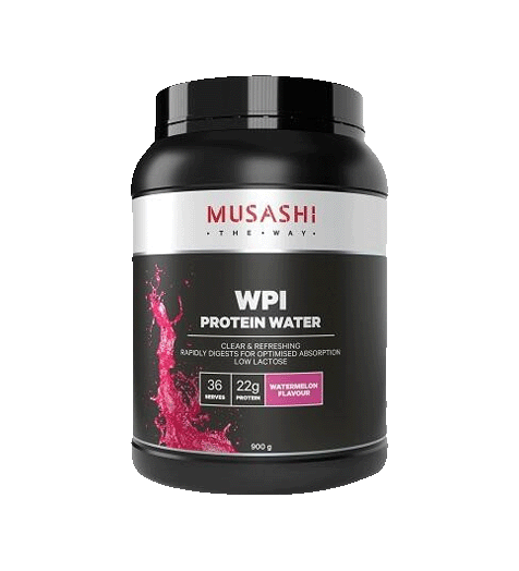Musashi WPI Protein Water 900g Watermelon Flavour.