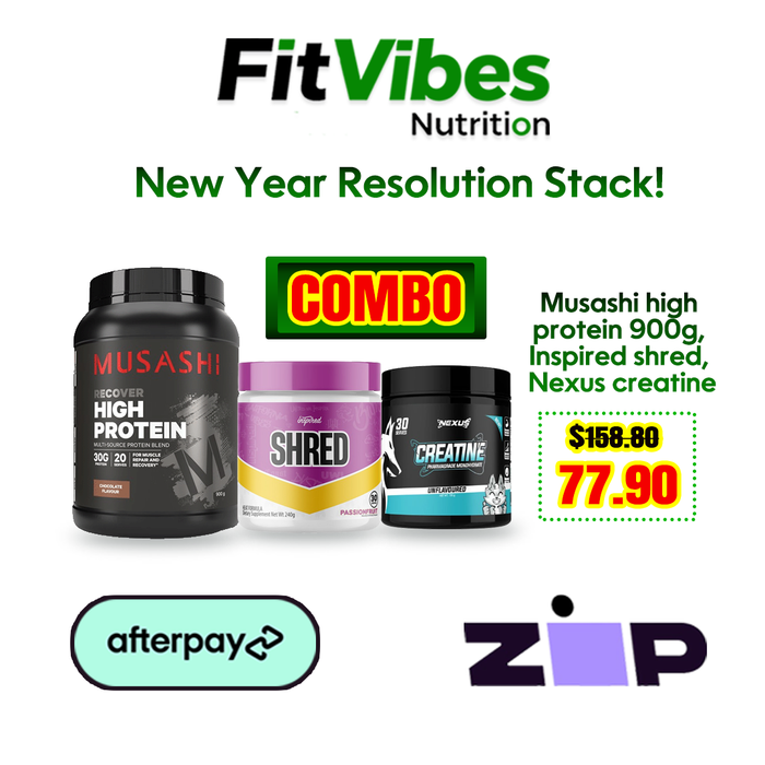 Musashi High Protein + Inspired Shred + Nexus Creatine ( New Year Combo)