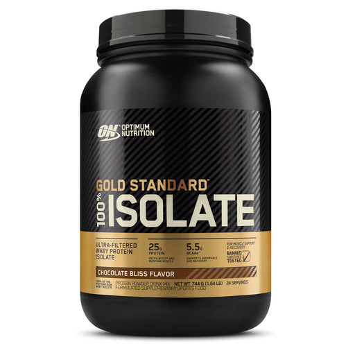 Optimum Nutrition Gold Standard 100% Isolate Protein Powder 1.60 LB Chocolate Bliss Flavour - FitVibes Nutrition 