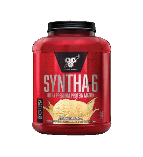 BSN Syntha-6 Protein Powder 5lb Vanilla Ice Cream Flavor.